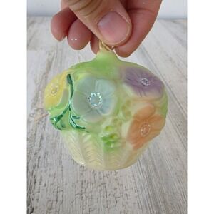 unique flower basket glass ornament glitter daisies Xmas tree